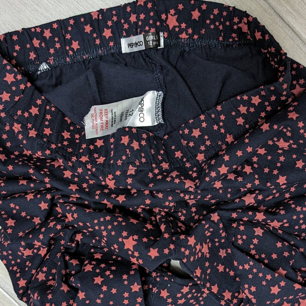 Pepco Full length Soft Cotton leggings Skinny Fit stretchy Black w Orange NWOT - Picture 4 of 5